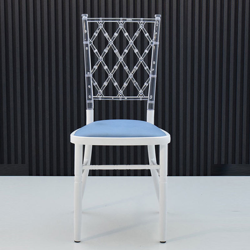 Traditional European Acrylic Stainless Steel Dining Chair Backrest Armless For Dining Room