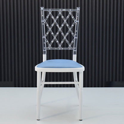 Traditional European Acrylic Stainless Steel Dining Chair Backrest Armless For Dining Room