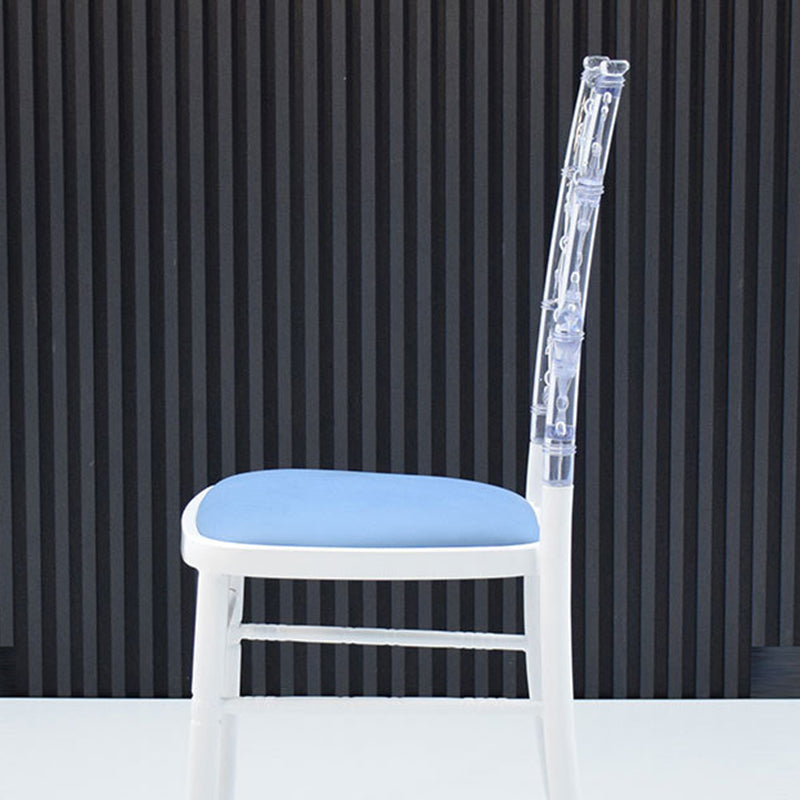 Traditional European Acrylic Stainless Steel Dining Chair Backrest Armless For Dining Room