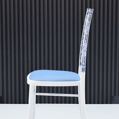 Traditional European Acrylic Stainless Steel Dining Chair Backrest Armless For Dining Room