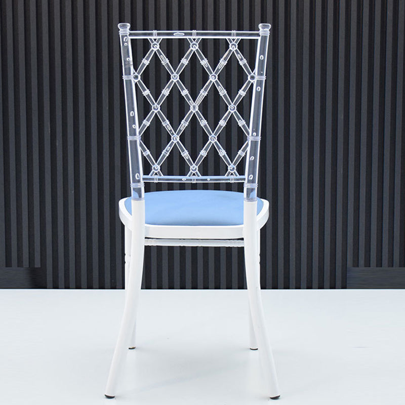 Traditional European Acrylic Stainless Steel Dining Chair Backrest Armless For Dining Room