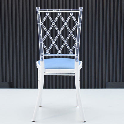 Traditional European Acrylic Stainless Steel Dining Chair Backrest Armless For Dining Room