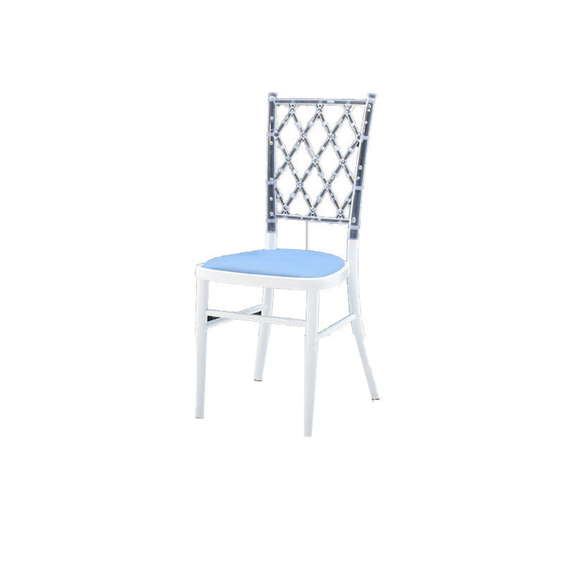 Traditional European Acrylic Stainless Steel Dining Chair Backrest Armless For Dining Room