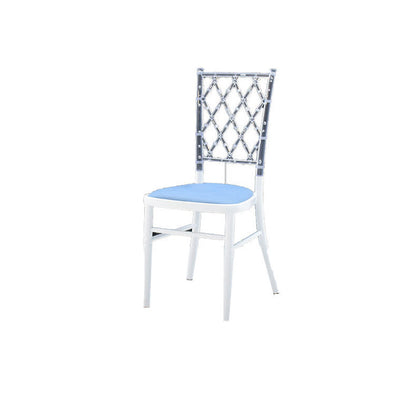 Traditional European Acrylic Stainless Steel Dining Chair Backrest Armless For Dining Room