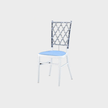 Traditional European Acrylic Stainless Steel Dining Chair Backrest Armless For Dining Room