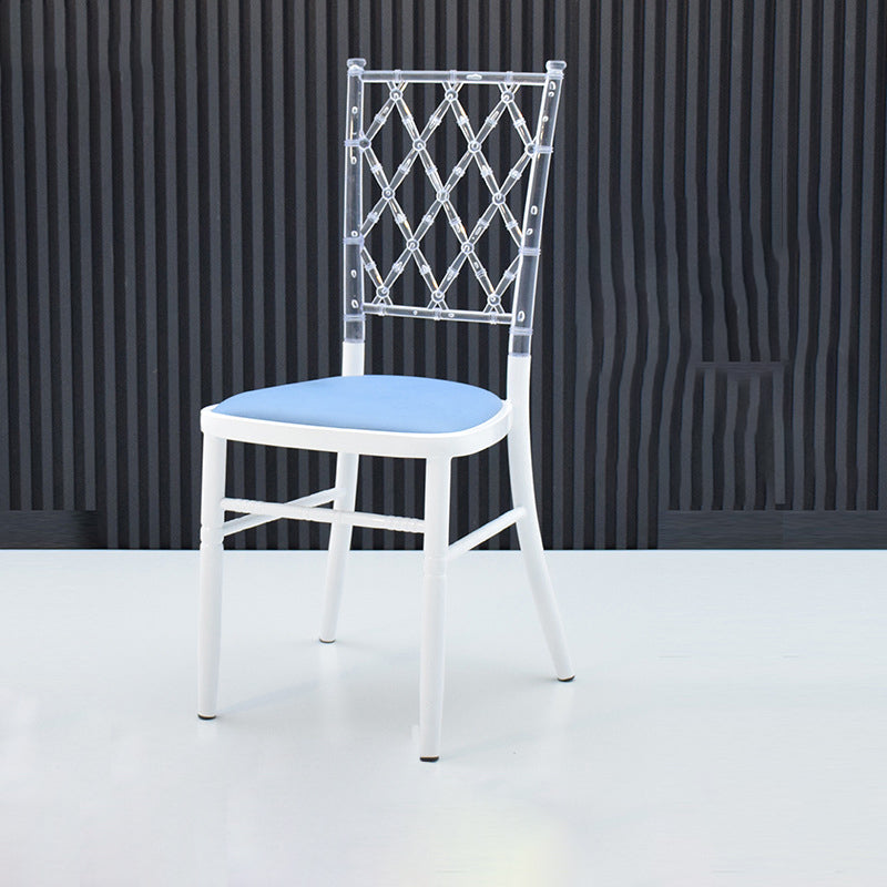 Traditional European Acrylic Stainless Steel Dining Chair Backrest Armless For Dining Room