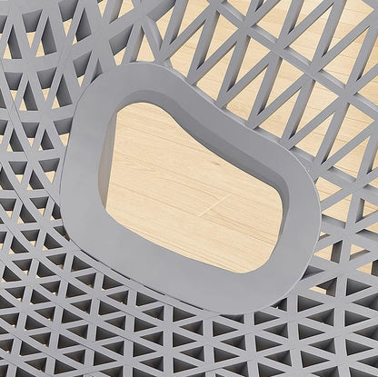 Contemporary Boho Full PP Hollow Waterproof Dining Chair Backrest Armrest For Dining Room