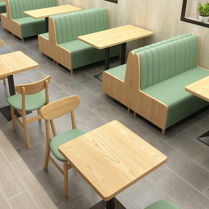 Modern Simplicity Faux Nappa Leather Solid Wood Dining Chair Backrest Armless For Dining Room