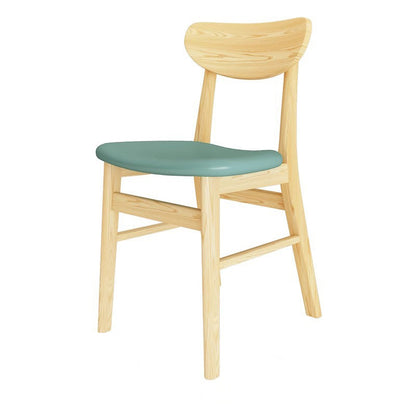 Modern Simplicity Faux Nappa Leather Solid Wood Dining Chair Backrest Armless For Dining Room