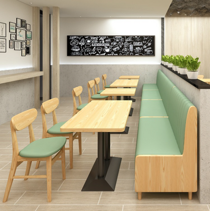 Modern Simplicity Faux Nappa Leather Solid Wood Dining Chair Backrest Armless For Dining Room