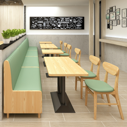 Modern Simplicity Faux Nappa Leather Solid Wood Dining Chair Backrest Armless For Dining Room