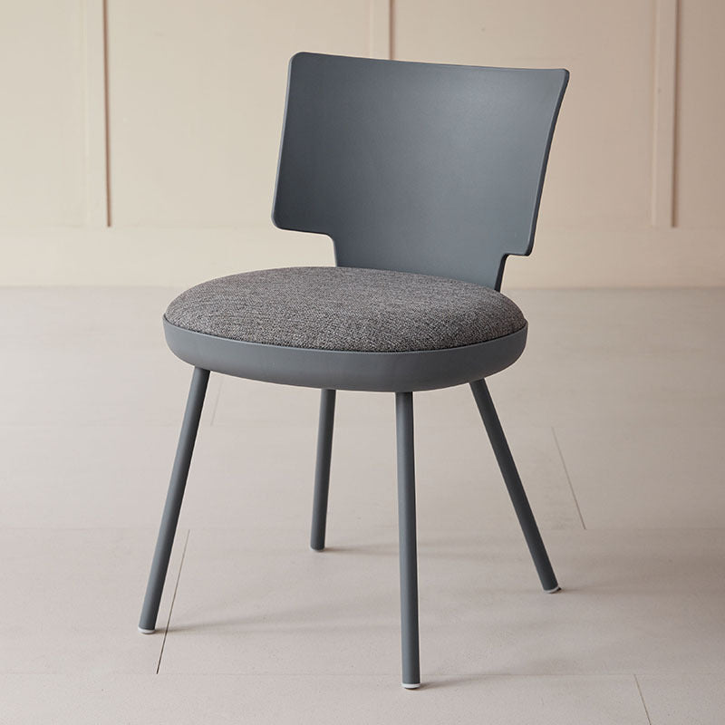 Contemporary Nordic Macaron Fabric PP Dining Chair Backrest Armless For Dining Room