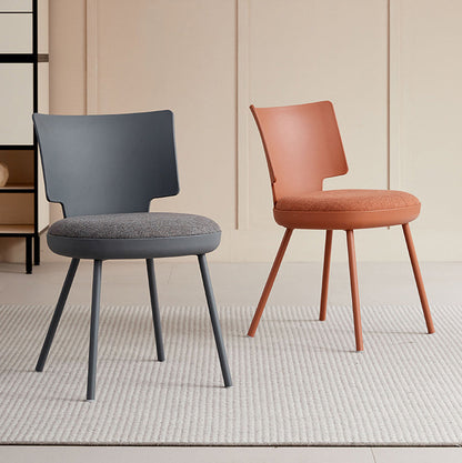 Contemporary Nordic Macaron Fabric PP Dining Chair Backrest Armless For Dining Room