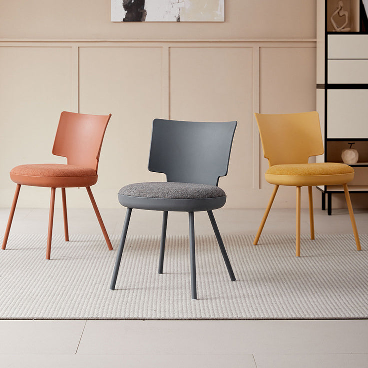 Contemporary Nordic Macaron Fabric PP Dining Chair Backrest Armless For Dining Room
