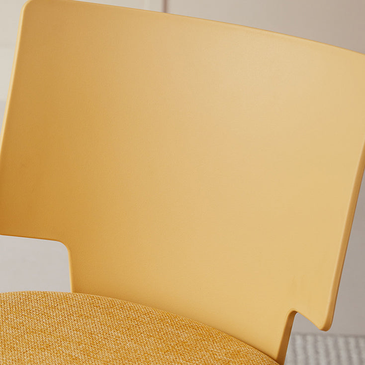 Contemporary Nordic Macaron Fabric PP Dining Chair Backrest Armless For Dining Room