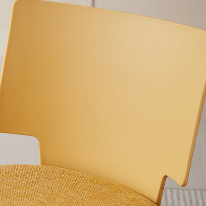 Contemporary Nordic Macaron Fabric PP Dining Chair Backrest Armless For Dining Room