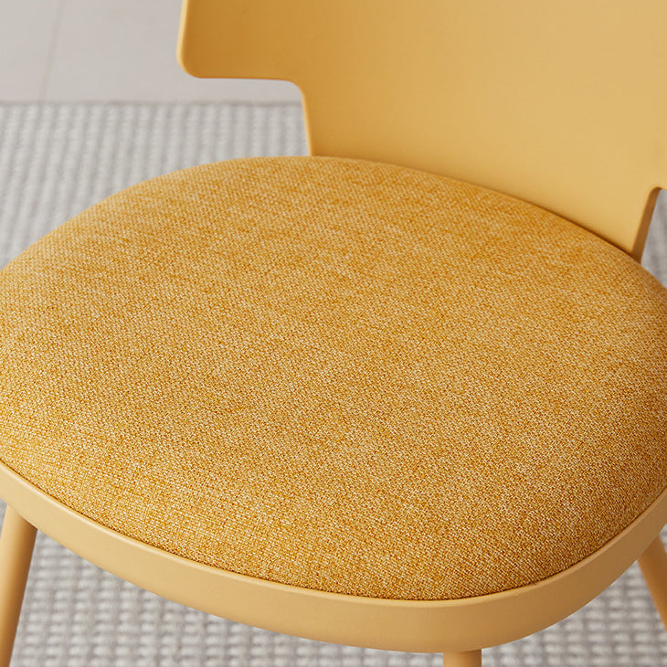 Contemporary Nordic Macaron Fabric PP Dining Chair Backrest Armless For Dining Room