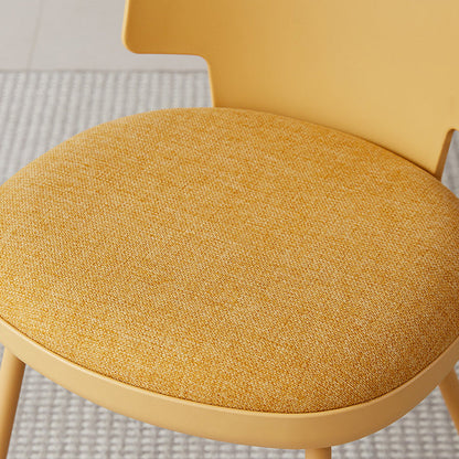 Contemporary Nordic Macaron Fabric PP Dining Chair Backrest Armless For Dining Room