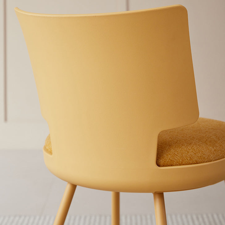 Contemporary Nordic Macaron Fabric PP Dining Chair Backrest Armless For Dining Room