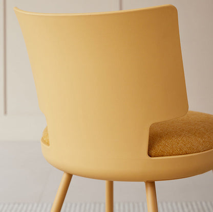 Contemporary Nordic Macaron Fabric PP Dining Chair Backrest Armless For Dining Room