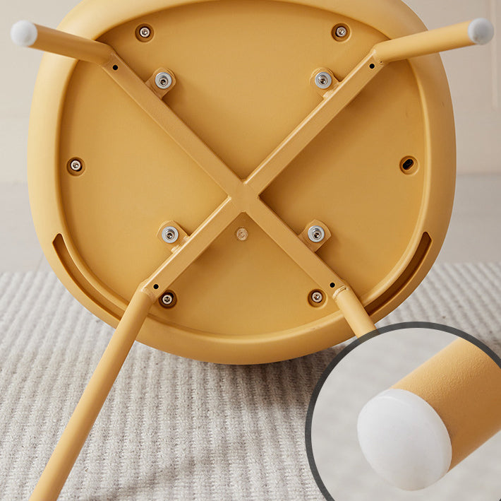 Contemporary Nordic Macaron Fabric PP Dining Chair Backrest Armless For Dining Room