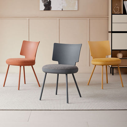 Contemporary Nordic Macaron Fabric PP Dining Chair Backrest Armless For Dining Room