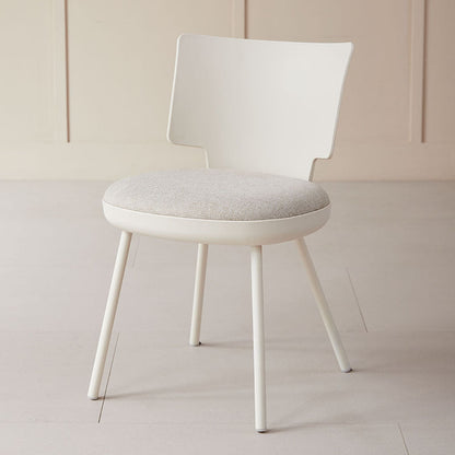 Contemporary Nordic Macaron Fabric PP Dining Chair Backrest Armless For Dining Room