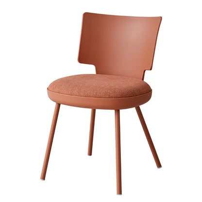 Contemporary Nordic Macaron Fabric PP Dining Chair Backrest Armless For Dining Room