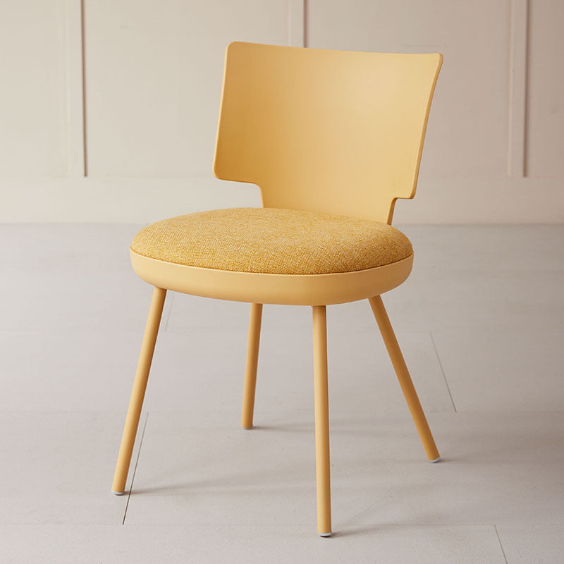 Contemporary Nordic Macaron Fabric PP Dining Chair Backrest Armless For Dining Room