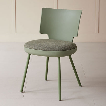 Contemporary Nordic Macaron Fabric PP Dining Chair Backrest Armless For Dining Room