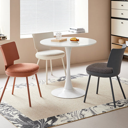Contemporary Nordic Macaron Fabric PP Dining Chair Backrest Armless For Dining Room