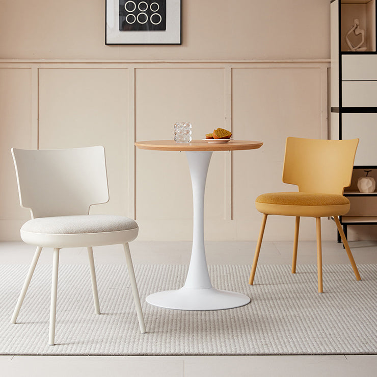 Contemporary Nordic Macaron Fabric PP Dining Chair Backrest Armless For Dining Room