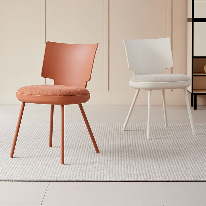 Contemporary Nordic Macaron Fabric PP Dining Chair Backrest Armless For Dining Room