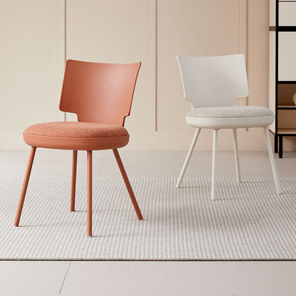Contemporary Nordic Macaron Fabric PP Dining Chair Backrest Armless For Dining Room