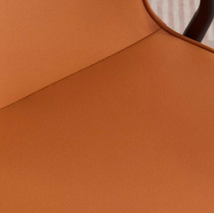 Contemporary Nordic Faux Leather Carbon Steel Dining Chair Backrest Armless For Dining Room