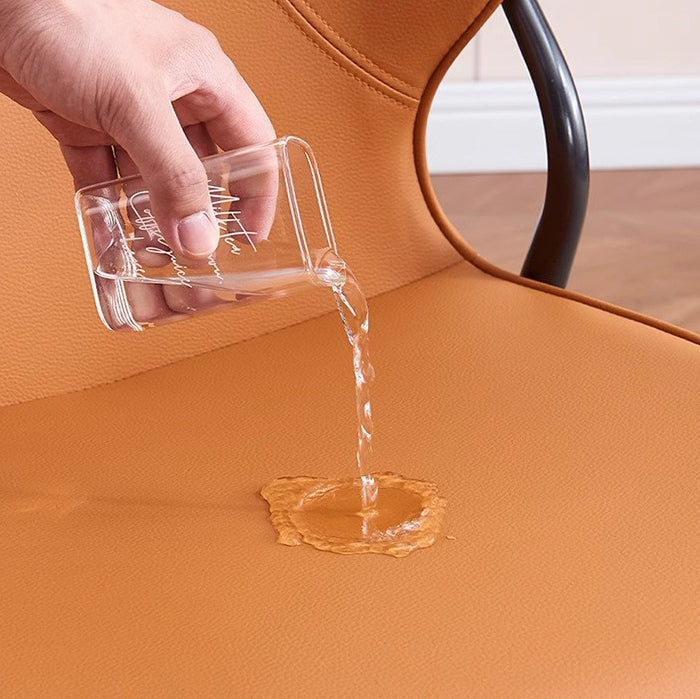 Contemporary Nordic Faux Leather Carbon Steel Dining Chair Backrest Armless For Dining Room