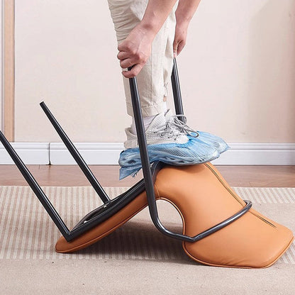 Contemporary Nordic Faux Leather Carbon Steel Dining Chair Backrest Armless For Dining Room