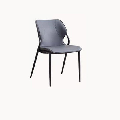 Contemporary Nordic Faux Leather Carbon Steel Dining Chair Backrest Armless For Dining Room
