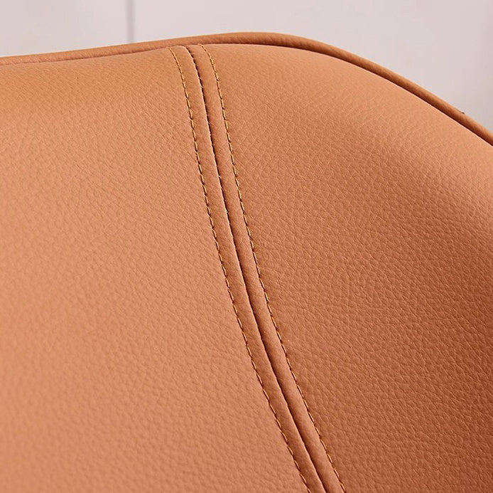 Contemporary Nordic Faux Leather Carbon Steel Dining Chair Backrest Armless For Dining Room