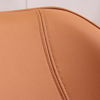 Contemporary Nordic Faux Leather Carbon Steel Dining Chair Backrest Armless For Dining Room