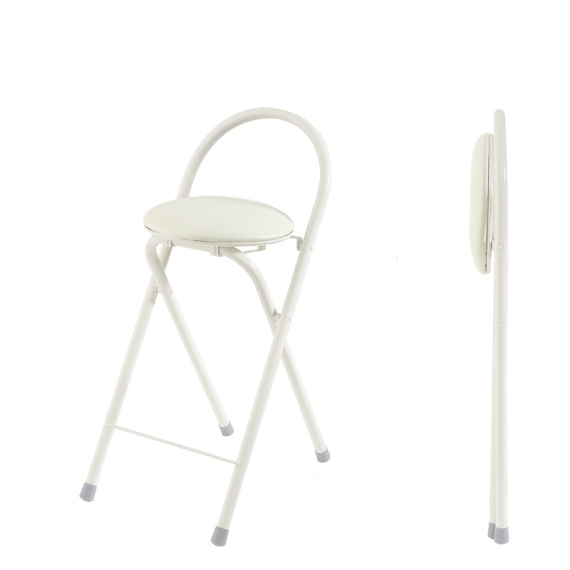 Modern Simplicity PU Iron Foldable Bar Stool Backrest Armless For Dining Room