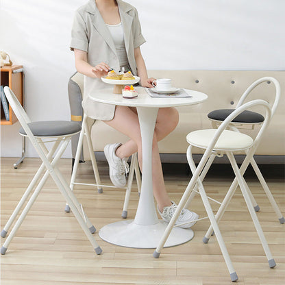 Modern Simplicity PU Iron Foldable Bar Stool Backrest Armless For Dining Room