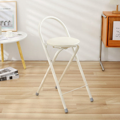 Modern Simplicity PU Iron Foldable Bar Stool Backrest Armless For Dining Room