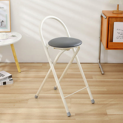 Modern Simplicity PU Iron Foldable Bar Stool Backrest Armless For Dining Room
