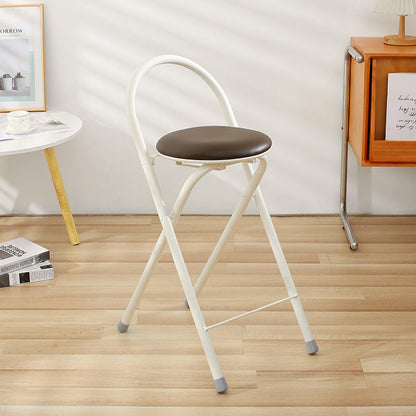 Modern Simplicity PU Iron Foldable Bar Stool Backrest Armless For Dining Room