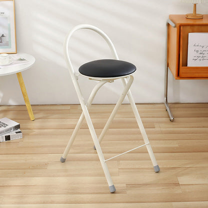 Modern Simplicity PU Iron Foldable Bar Stool Backrest Armless For Dining Room