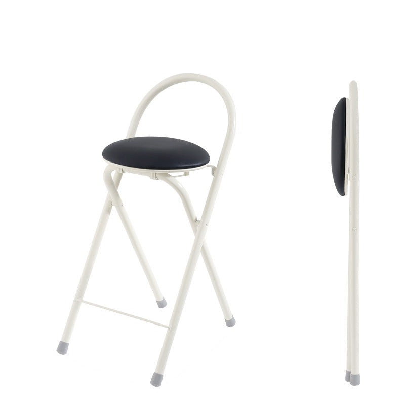 Modern Simplicity PU Iron Foldable Bar Stool Backrest Armless For Dining Room