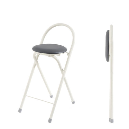 Modern Simplicity PU Iron Foldable Bar Stool Backrest Armless For Dining Room