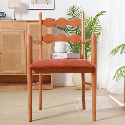Contemporary Retro Flannelette Ash Dining Chair Backrest Armrest For Dining Room