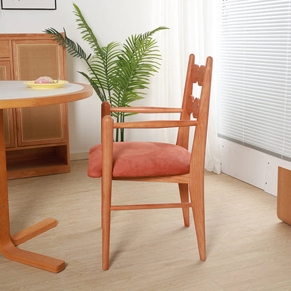 Contemporary Retro Flannelette Ash Dining Chair Backrest Armrest For Dining Room